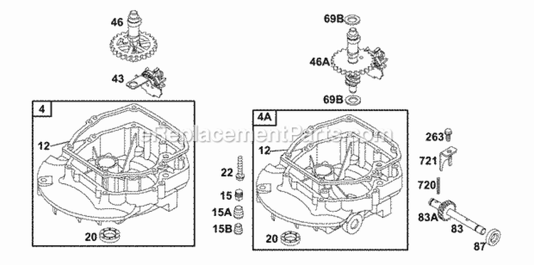 Crankcase CoverSumps Diagram and Parts List for 121702-0101-01  Briggs and Stratton Engine
